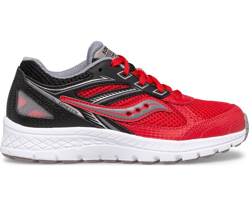 Kids' Saucony Cohesion 14 Lace Sneakers Red / Black | Singapore 845DFMN